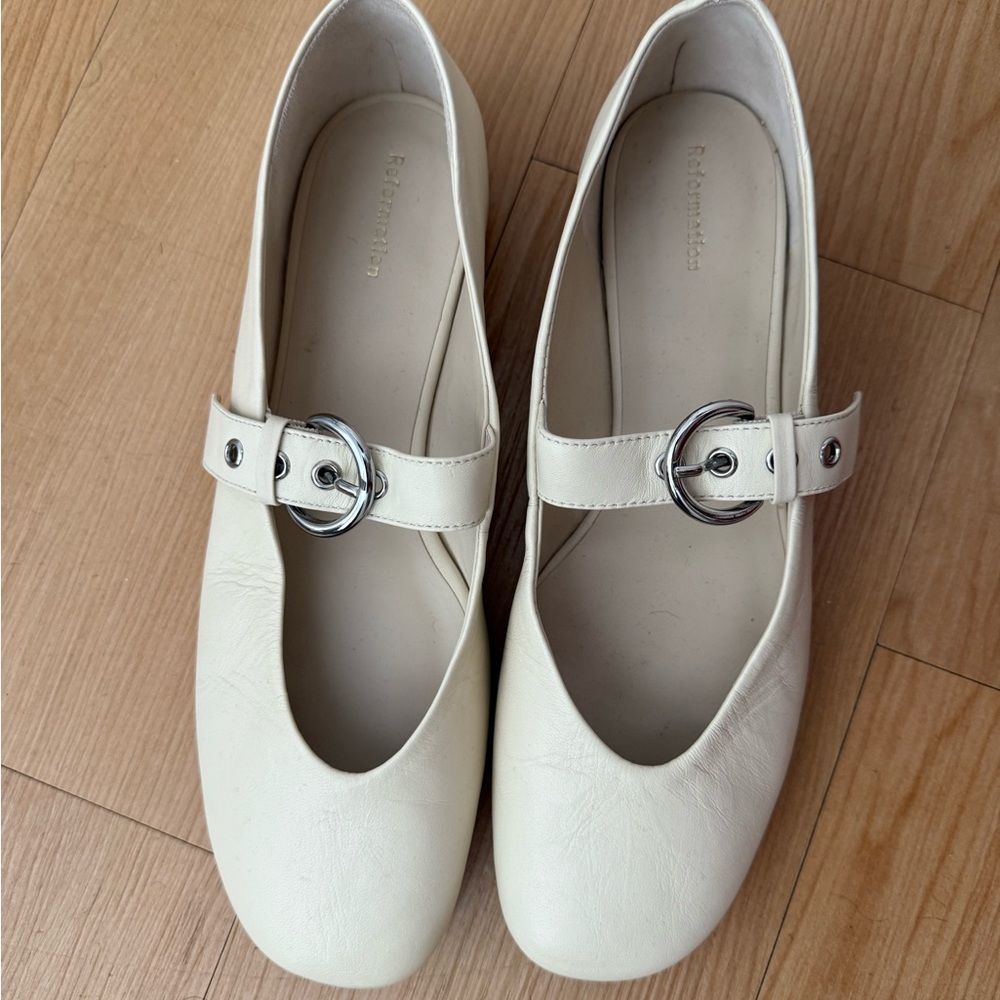 Cream Mary Jane Flats
